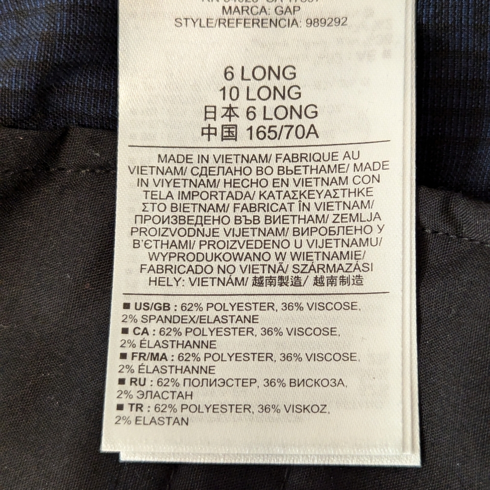 Women's Gap Pants, Blue plaid, size 6L - Picture 6 of 7